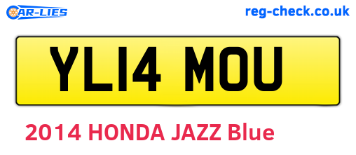 YL14MOU are the vehicle registration plates.