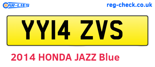 YY14ZVS are the vehicle registration plates.