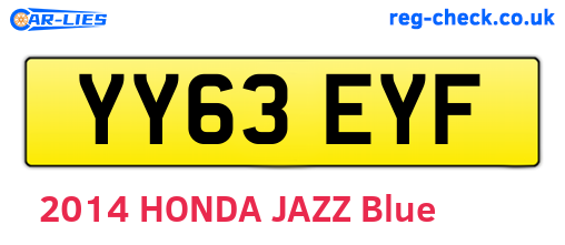 YY63EYF are the vehicle registration plates.