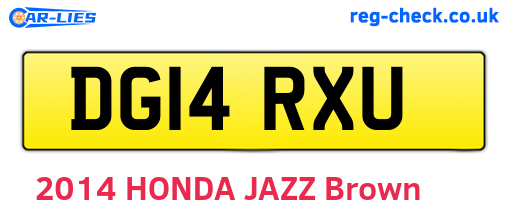 DG14RXU are the vehicle registration plates.