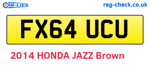 FX64UCU are the vehicle registration plates.