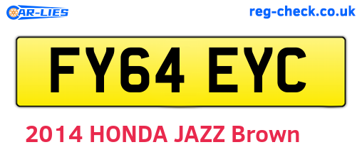 FY64EYC are the vehicle registration plates.