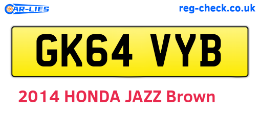 GK64VYB are the vehicle registration plates.