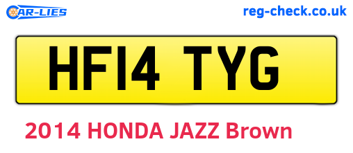 HF14TYG are the vehicle registration plates.