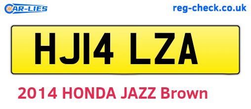 HJ14LZA are the vehicle registration plates.