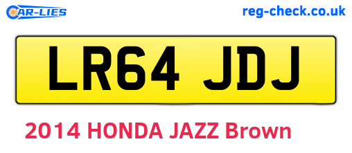 LR64JDJ are the vehicle registration plates.
