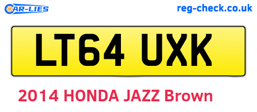 LT64UXK are the vehicle registration plates.