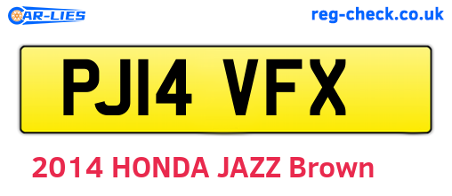 PJ14VFX are the vehicle registration plates.