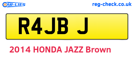 R4JBJ are the vehicle registration plates.