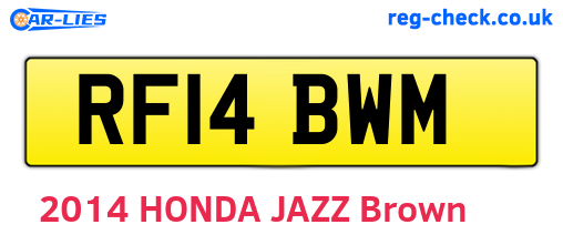 RF14BWM are the vehicle registration plates.