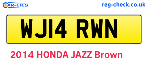 WJ14RWN are the vehicle registration plates.