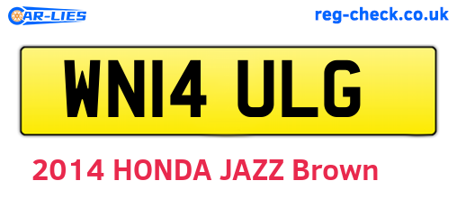 WN14ULG are the vehicle registration plates.