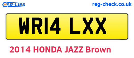 WR14LXX are the vehicle registration plates.