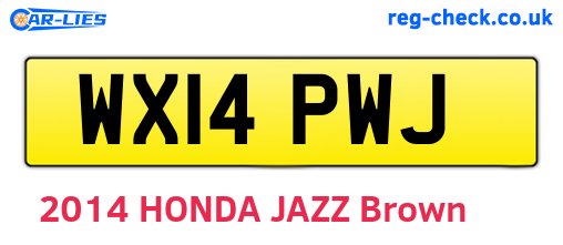 WX14PWJ are the vehicle registration plates.