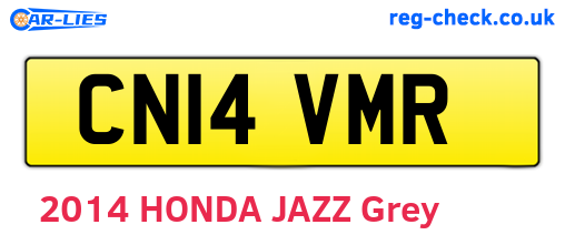 CN14VMR are the vehicle registration plates.