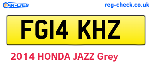 FG14KHZ are the vehicle registration plates.