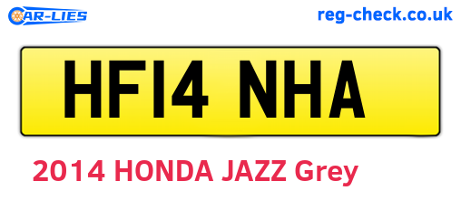 HF14NHA are the vehicle registration plates.