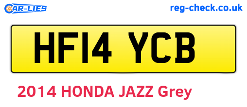 HF14YCB are the vehicle registration plates.