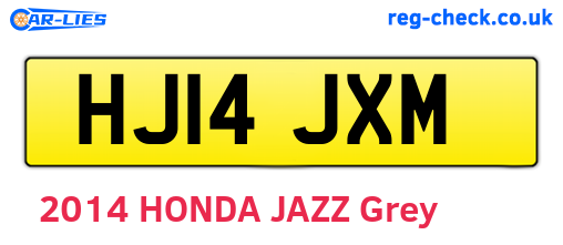 HJ14JXM are the vehicle registration plates.