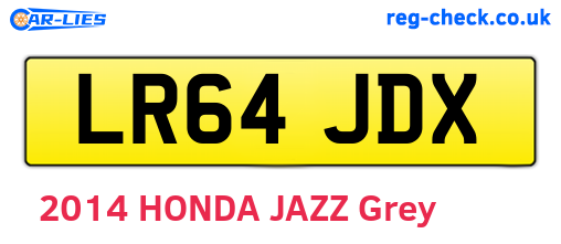 LR64JDX are the vehicle registration plates.