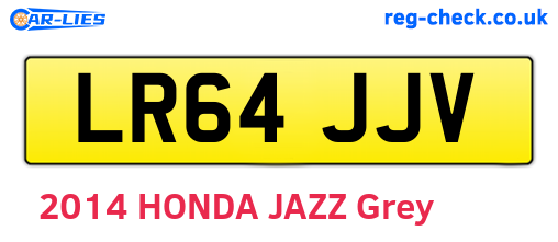 LR64JJV are the vehicle registration plates.