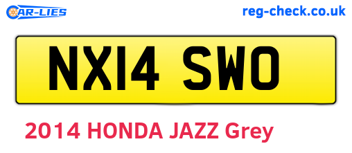 NX14SWO are the vehicle registration plates.