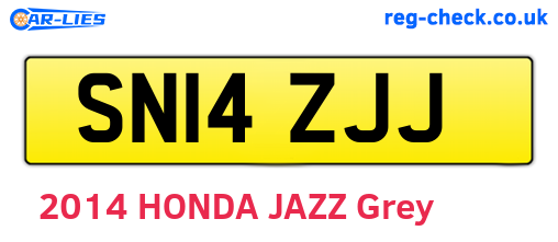 SN14ZJJ are the vehicle registration plates.