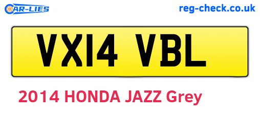 VX14VBL are the vehicle registration plates.