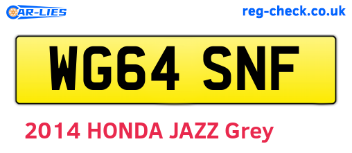WG64SNF are the vehicle registration plates.