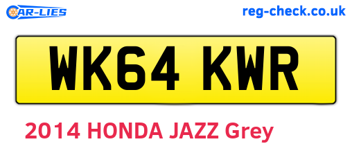 WK64KWR are the vehicle registration plates.