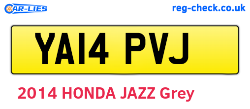 YA14PVJ are the vehicle registration plates.