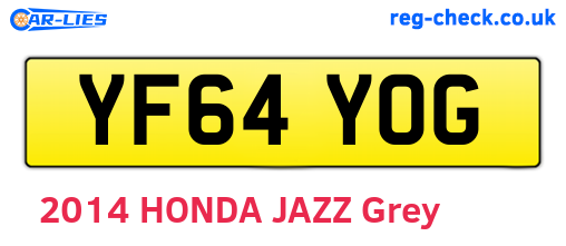 YF64YOG are the vehicle registration plates.