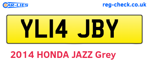 YL14JBY are the vehicle registration plates.