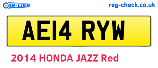 AE14RYW are the vehicle registration plates.