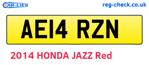 AE14RZN are the vehicle registration plates.