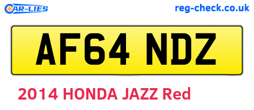 AF64NDZ are the vehicle registration plates.
