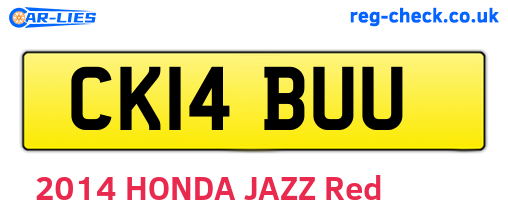 CK14BUU are the vehicle registration plates.