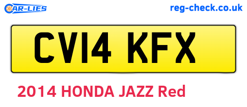 CV14KFX are the vehicle registration plates.