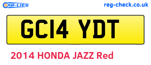 GC14YDT are the vehicle registration plates.