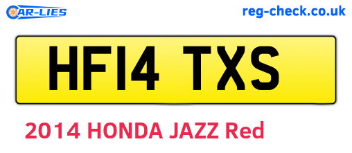 HF14TXS are the vehicle registration plates.