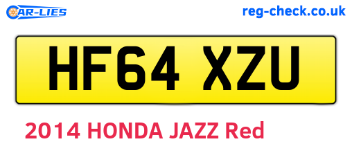 HF64XZU are the vehicle registration plates.
