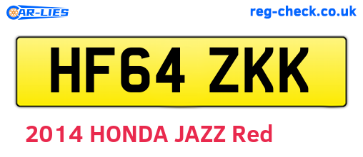 HF64ZKK are the vehicle registration plates.