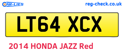 LT64XCX are the vehicle registration plates.