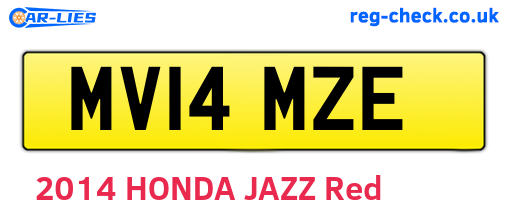 MV14MZE are the vehicle registration plates.