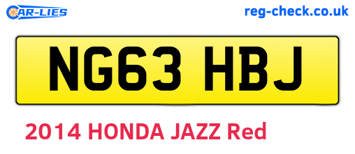 NG63HBJ are the vehicle registration plates.
