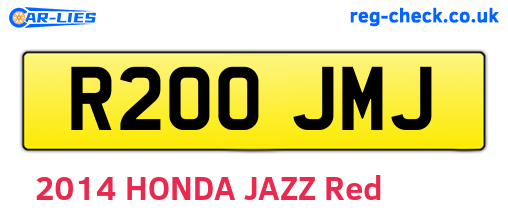 R200JMJ are the vehicle registration plates.