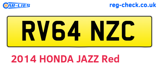 RV64NZC are the vehicle registration plates.