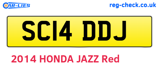 SC14DDJ are the vehicle registration plates.