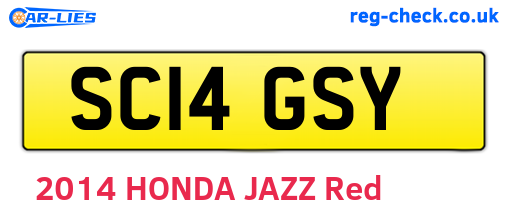 SC14GSY are the vehicle registration plates.