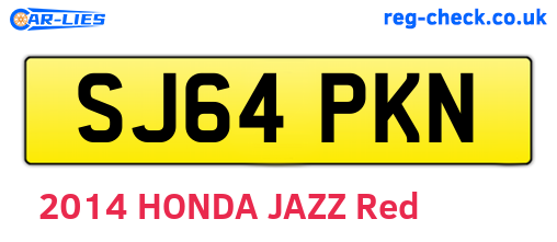 SJ64PKN are the vehicle registration plates.